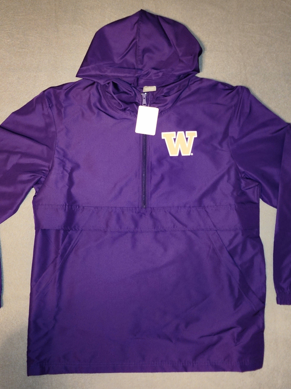 CSA University Of Washington Huskies Half Zip Pull Over Jacket, Large, New  NCAA